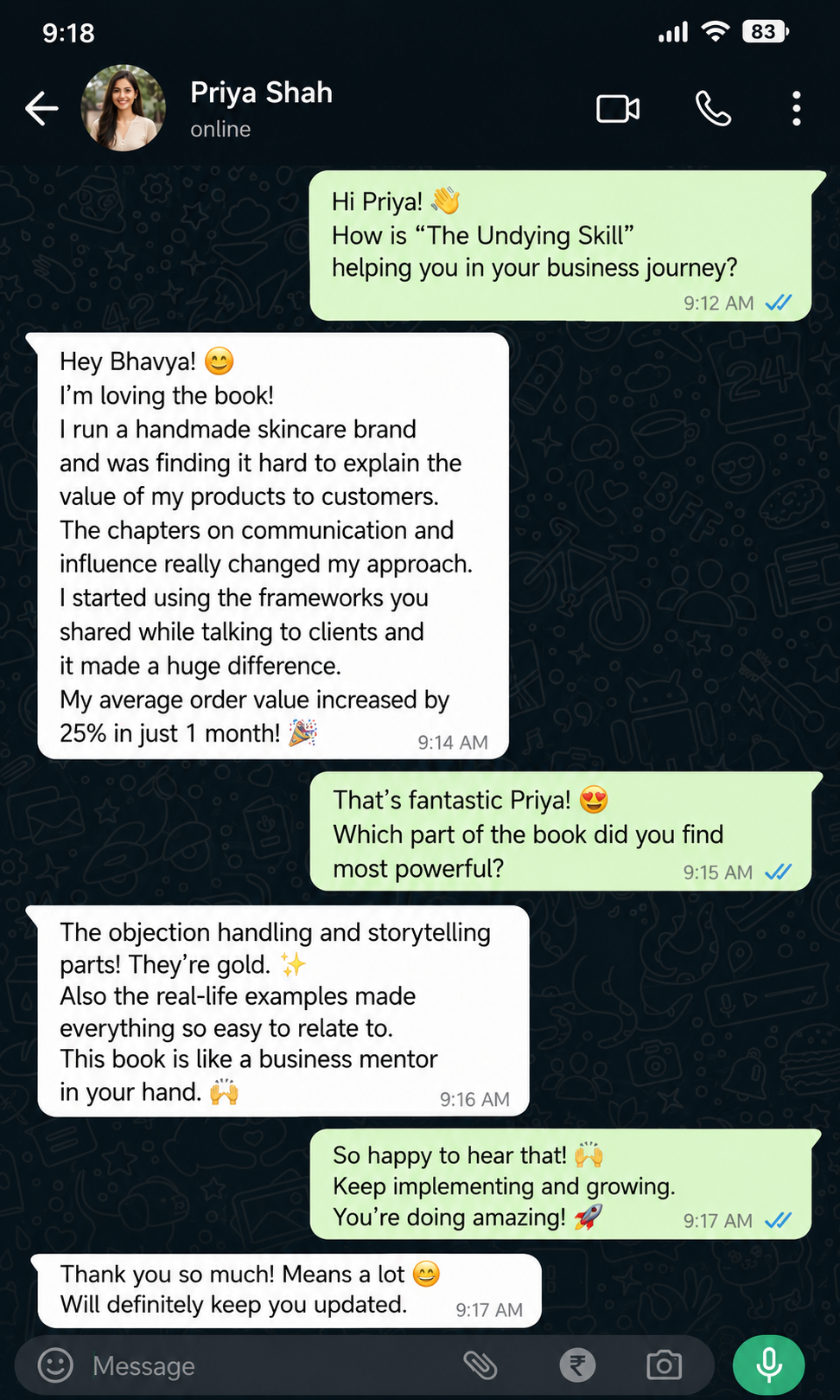 WhatsApp testimonial screenshot 4