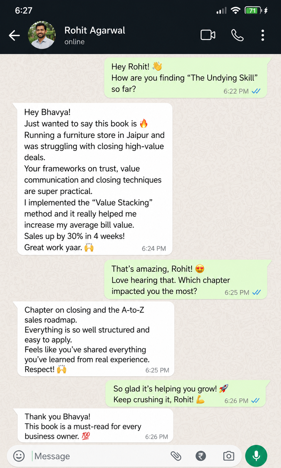 WhatsApp testimonial screenshot 5